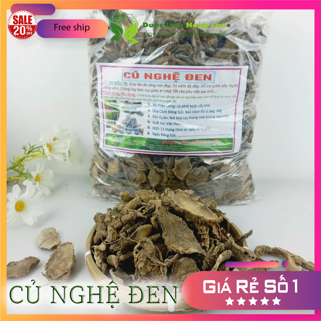 Củ Nghệ Đen khô sắt lát 500gram