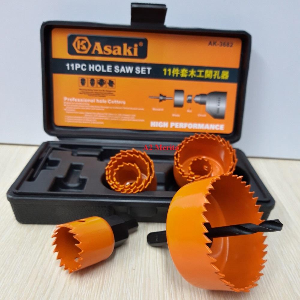 Bộ công cụ khoét lỗ gỗ và thạch cao 11 chi tiết Asaki AK-3682