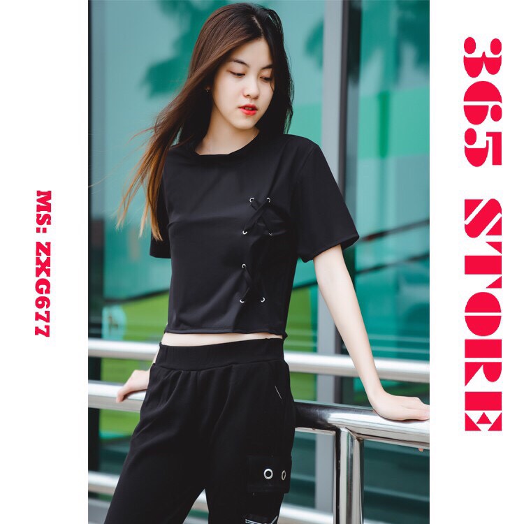 [Hình Thật] Áo Croptop Ôzê sườn Thắt Dây Hit Hot e3