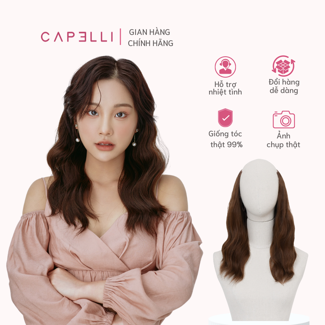 Tóc Kẹp U CAPELLI Xoăn Sóng Trục 45cm