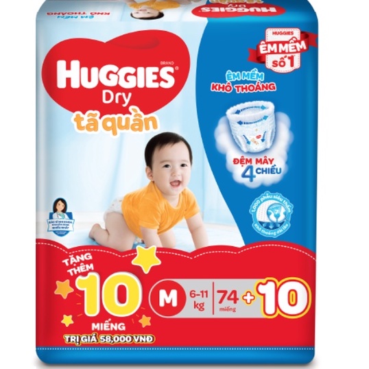 Tã quần Huggies M76+