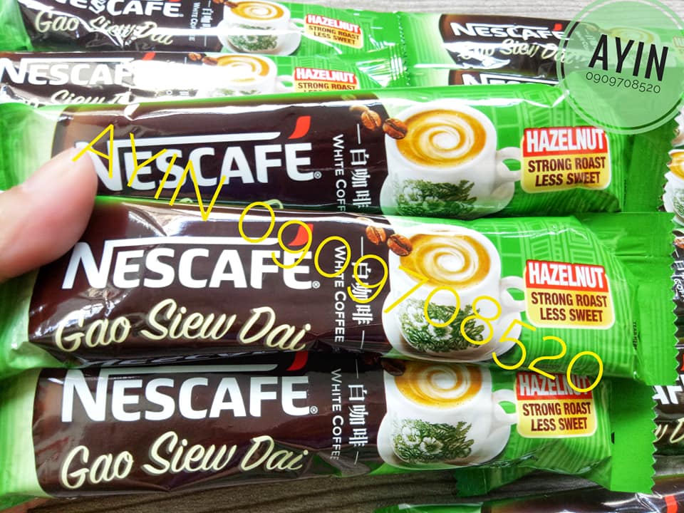 (HSD:31/08/2025) Cà Phê Trắng Nescafé Gao Siew Dai Hazelnut - Vị Hạt Dẻ