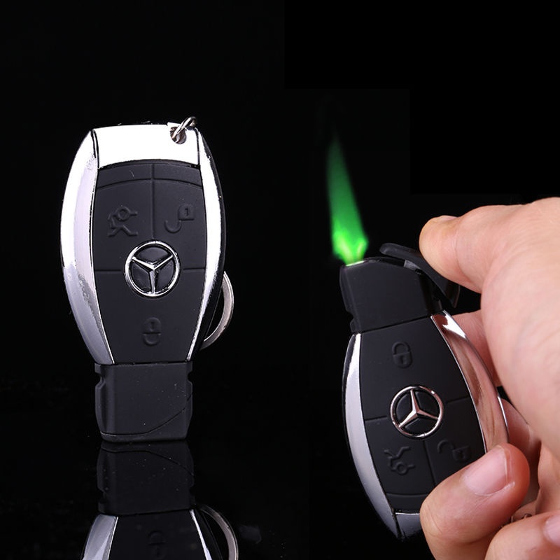 Bật Lửa Khè Kiêm Móc Khóa Xe Hơi Mercedes Đẳng Cấp - (Xài Gas)