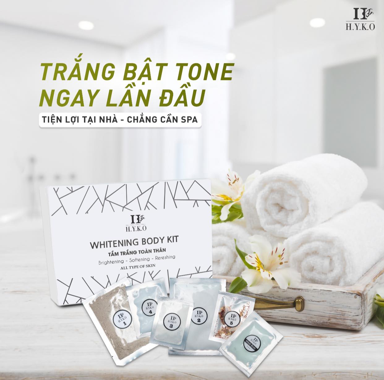SET TẮM TRẮNG BODY HYKO