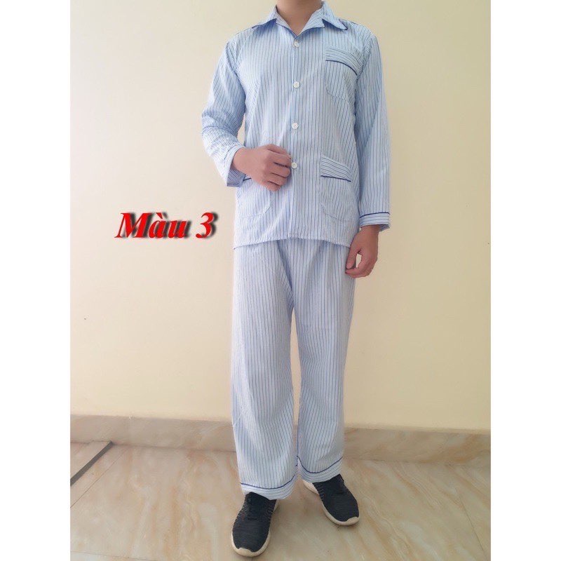 Bộ Pijama Nam Trung Niên Cao Cấp, Bộ Đồ Mặc Nhà Người Già, Người Lớn Tuổi
