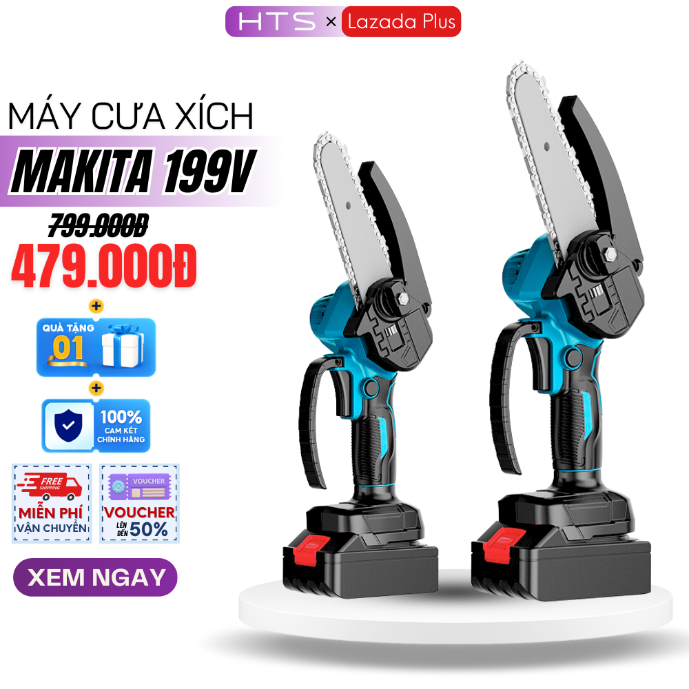 Máy Cưa Xích 2 Pin 199V MAKITA Hàng Chuẩn Lõi Đồng, Máy Cưa Gỗ Cầm Tay 2 Pin 32000mAh 10 Cell Siêu Khỏe Cưa Tất Cả Các Loại Gỗ\ TỔNG KHO S&L VDVA