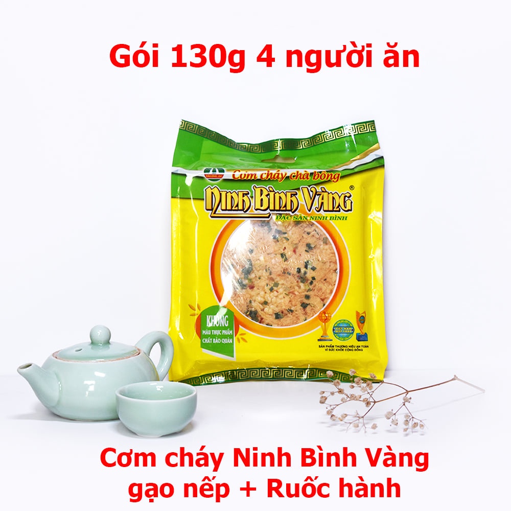 Cơm cháy Ninh Bình Vàng 130g , Cơm cháy chà bông, Đặc sản cơm cháy Ninh Bình.Cơm cháy Đại Long.