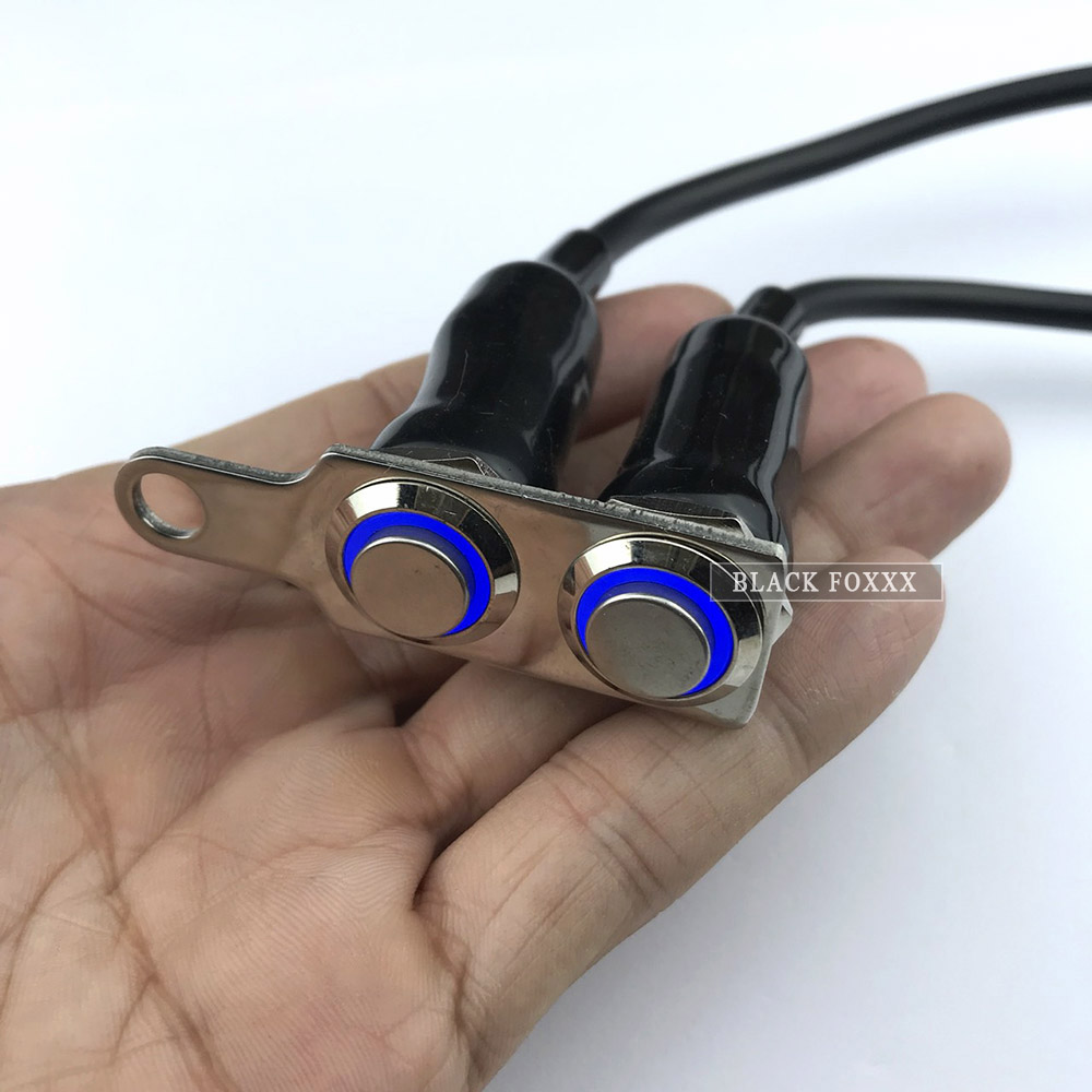 [HCM]Công Tắc Led 2 Nút On Off Gắn Cùm Xe [ 2 Nút Dọc ]
