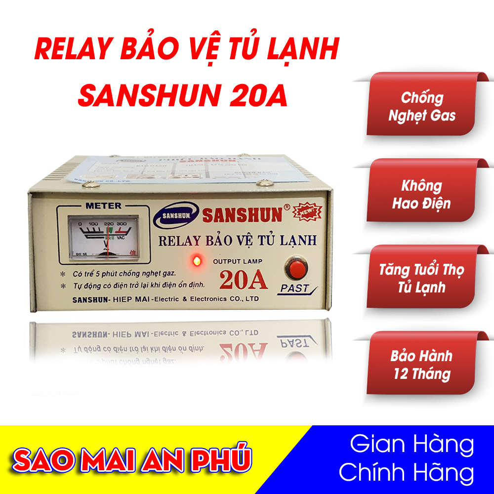 Relay (Ổn áp) bảo vệ tủ lạnh cao cấp SANSHUN 20A New