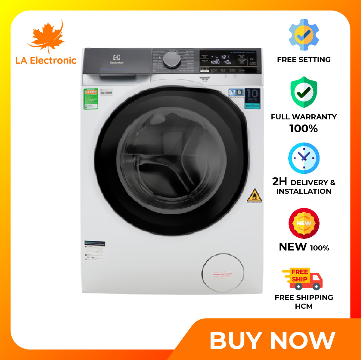 Máy giặt sấy Electrolux Inverter 8 kg EWW8023AEWA – Miễn phí vận chuyển HCM – Chức năng Add Cloths – thêm quần áo khi giặt Khóa trẻ em Hẹn giờ giặt…
