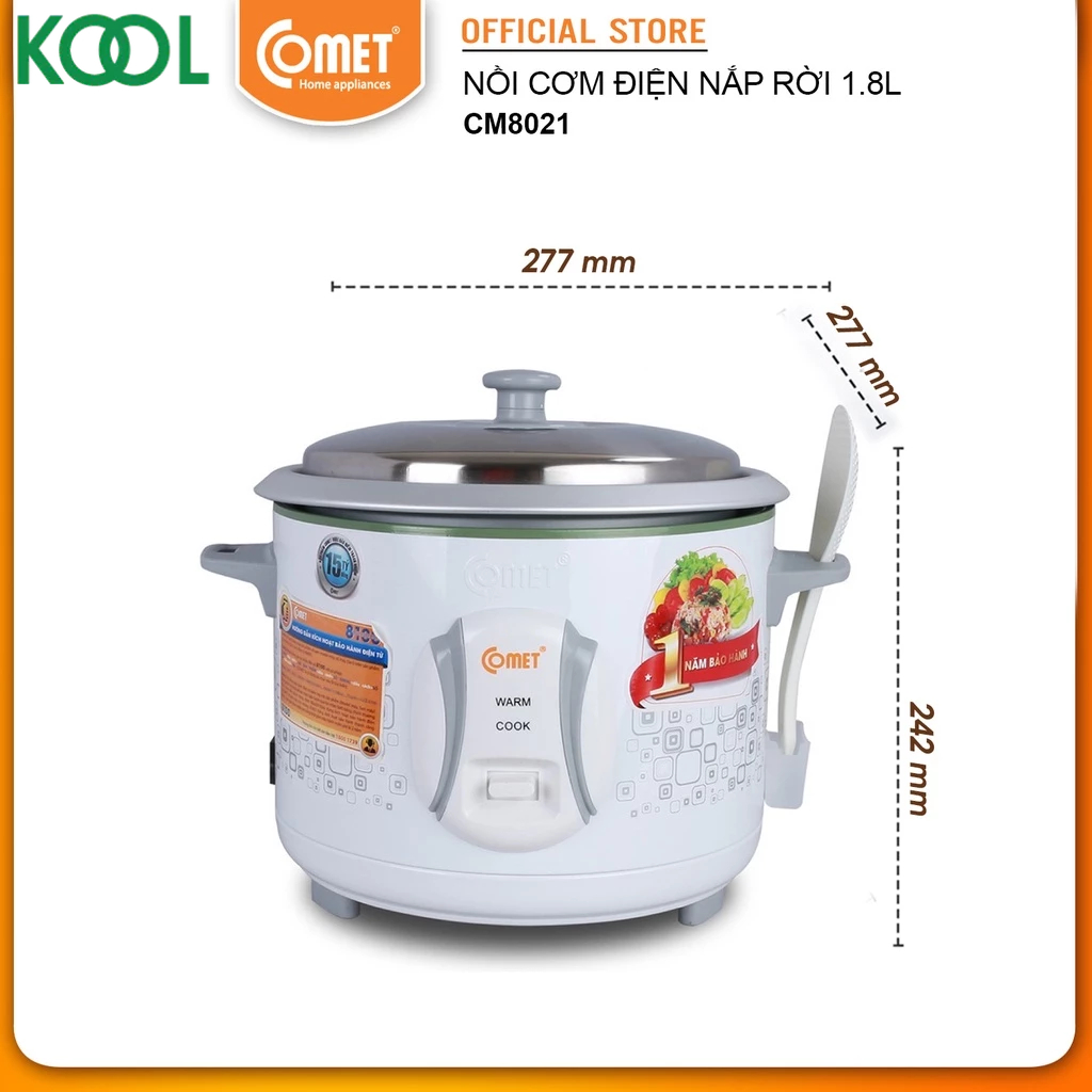 Nồi cơm điện nắp rời 1,8L COMET - CM8021