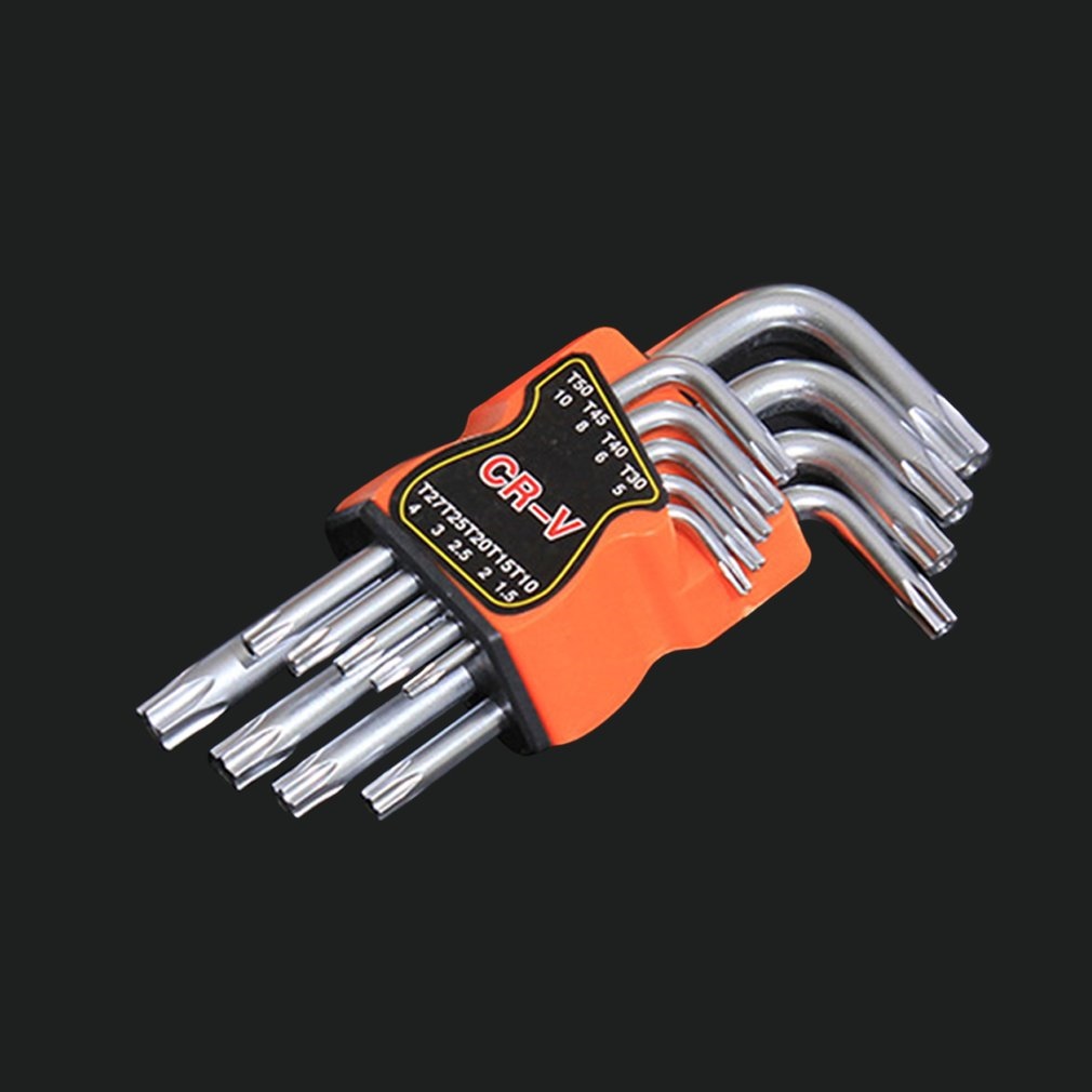 Hot High Quality 9 Pcs Plum Star Hex Key Wrench Sets Torx L Shape Repair
