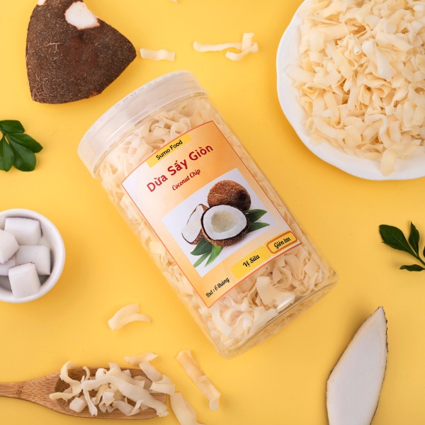 Dừa sấy lạnh cao cấp, giòn tan 500g