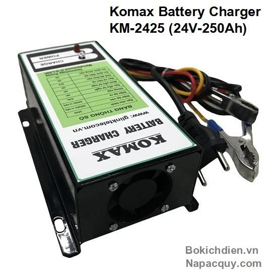 Máy nạp ắc quy tự động 3 chế độ komax km-2425, 24v-250ah