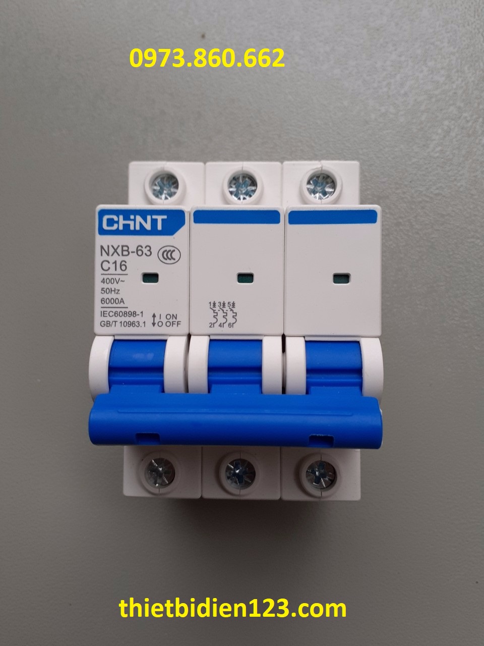 Aptomat chint mcb 3p 16a ~ 63a