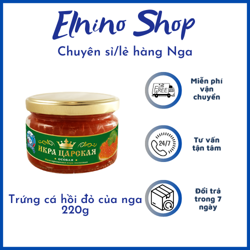Trứng cá hồi đỏ của nga 220g