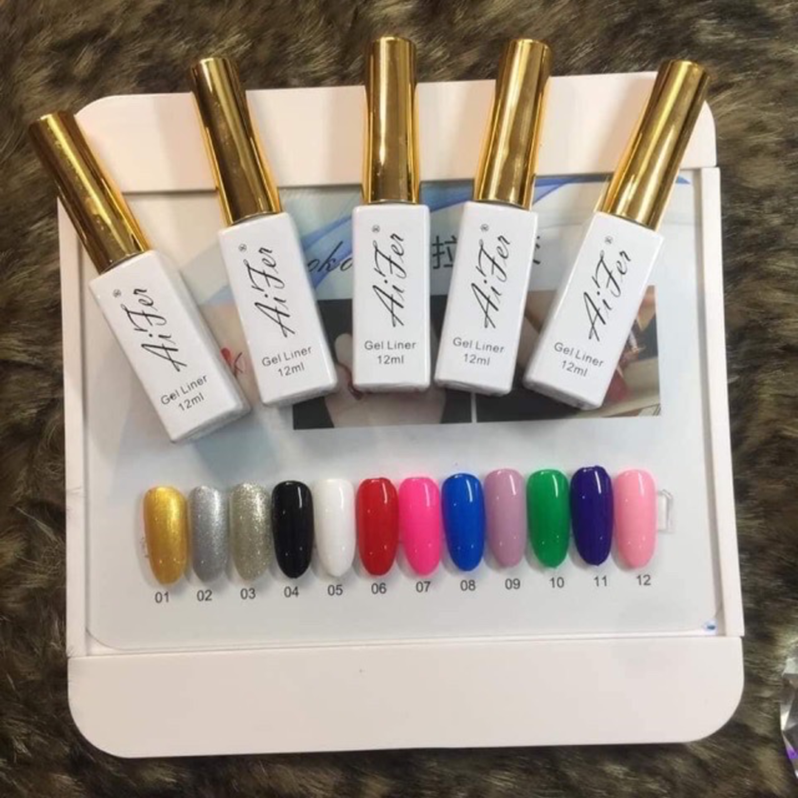 [HCM]sơn gel cọ nét Aifer 12 màu