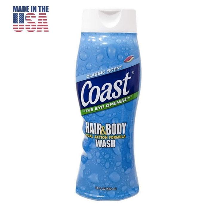 Sữa tắm gội Coast Hair Body Wash 2 in 1 - Chuyên dành cho nam - 532ml