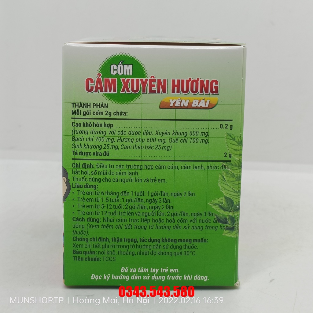 Cốm cảm xuyên hương yên bái hộp 20 gói