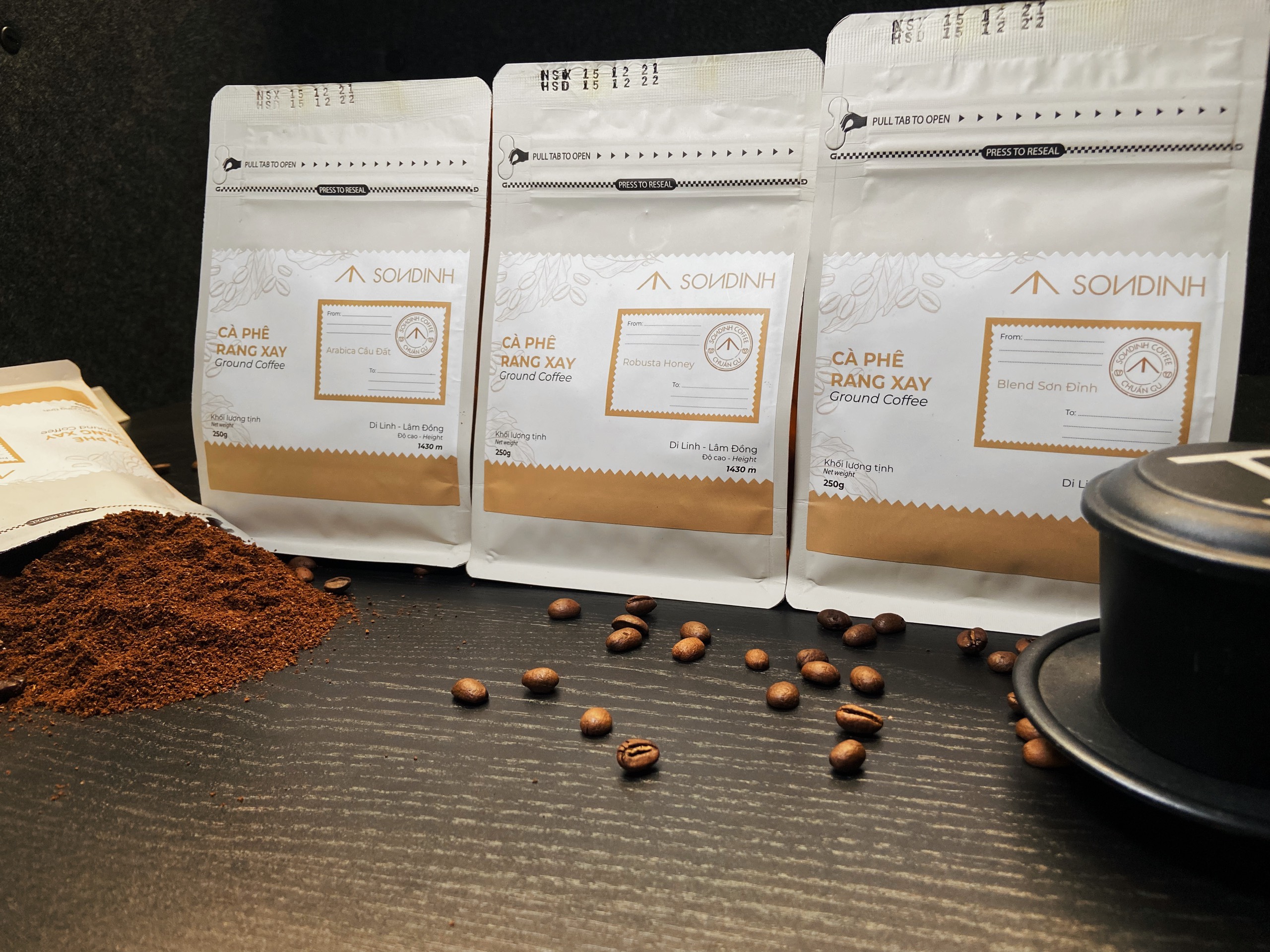 Cà phê rang xay / Ground Coffee (Robusta Honey) - 100% Robusta