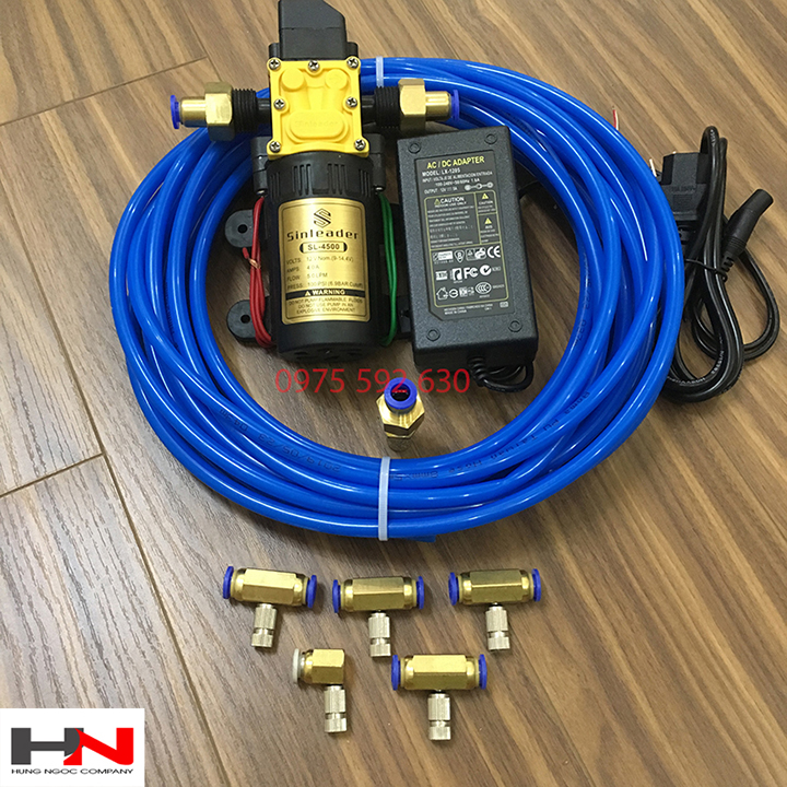 Bộ phun sương tưới lan 5 vòi máy 12V