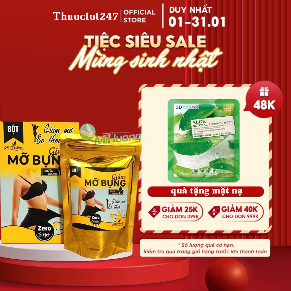Bột Giảm Mỡ Bụng Mị Hương chính hãng, Giảm Cân Mị Hương