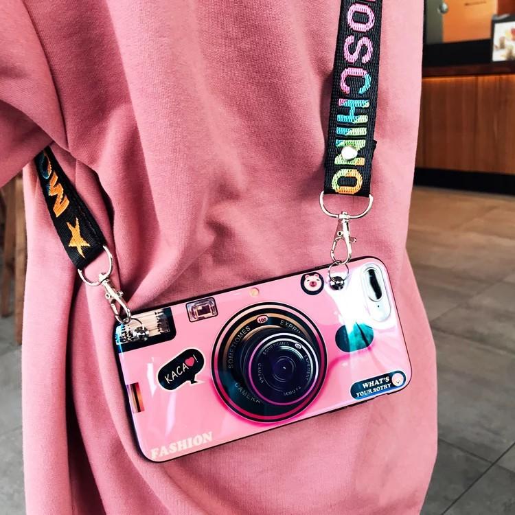 Ốp IPhone [ Tặng POP Kèm Dây Đeo ] Hình CAMERA Đáng Yêu