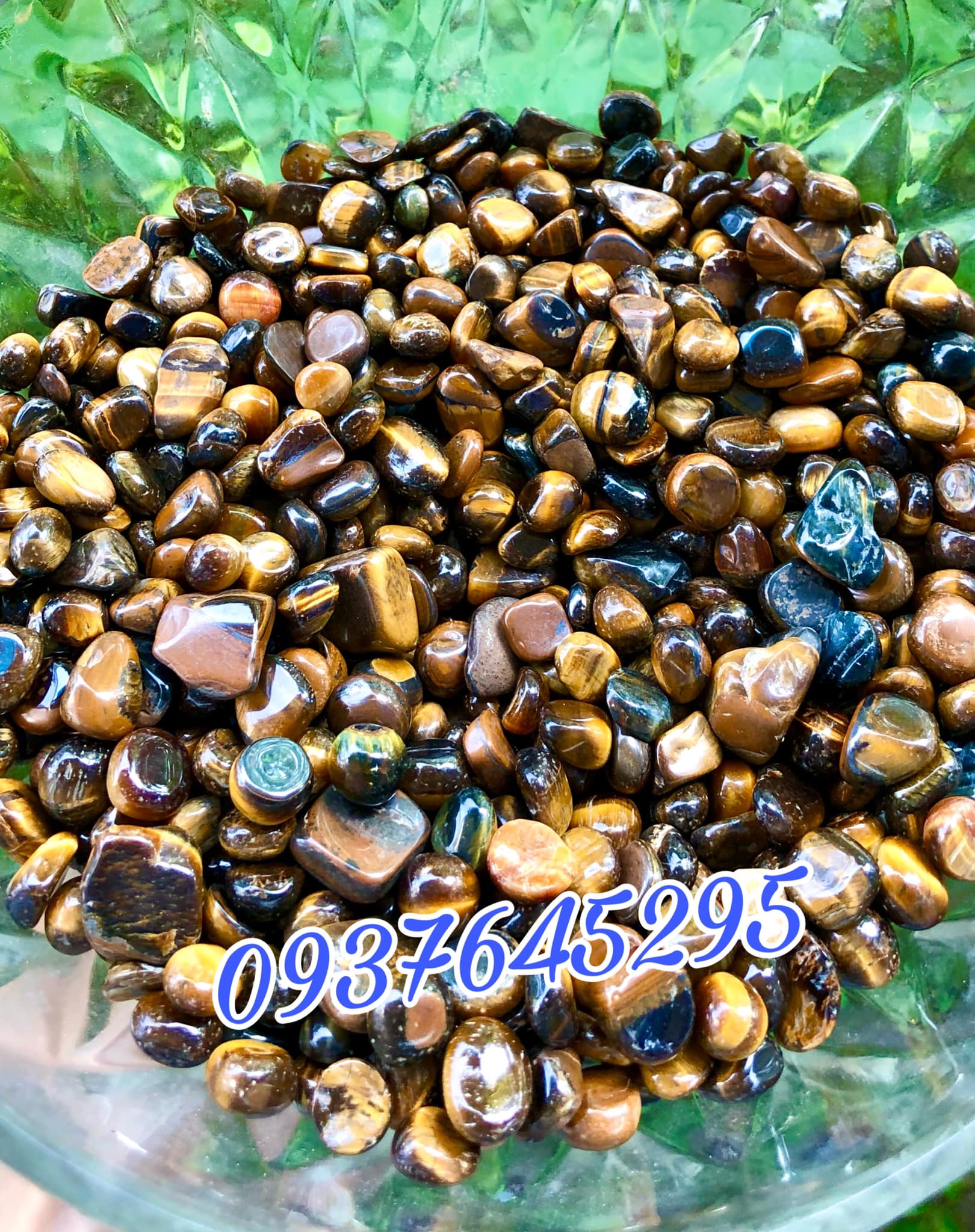 Đá vụn mắt hổ mài bóng đẹp 100g