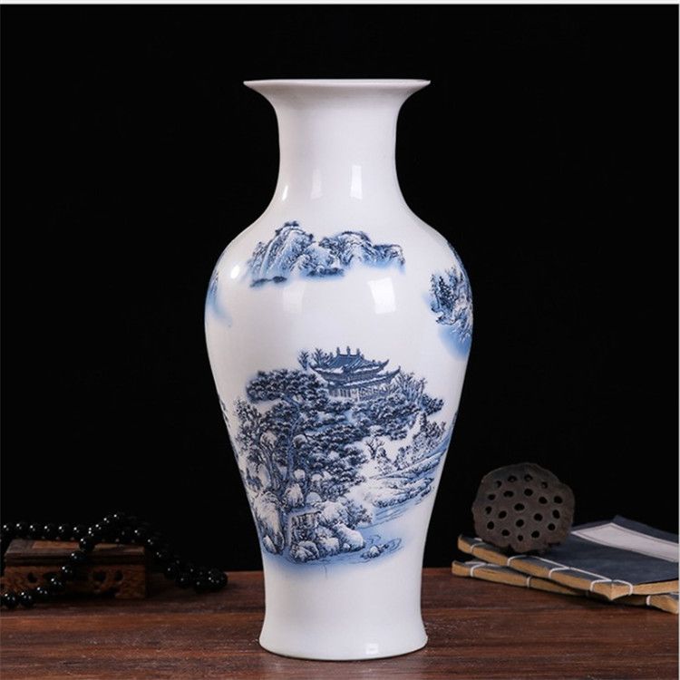 Đồ trang trí bình hoa trang trí đồ trang trí gốm sứ jingdezhen trang trí phòng khách cắm hoa thủy canh bình khô tre phú quý
