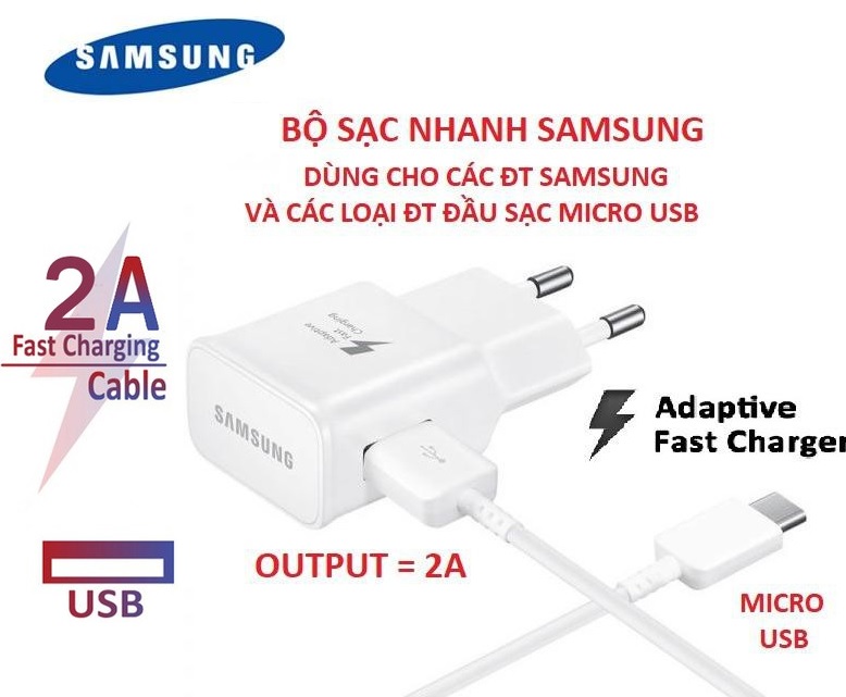 Bộ sạc nhanh samsung s7/s8/j7 mico usb và type c các dòng máy