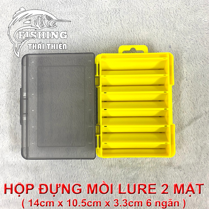 Hộp đựng mồi lure 2 mặt 6 ngăn tiện lợi dùng đựng mồi câu lure