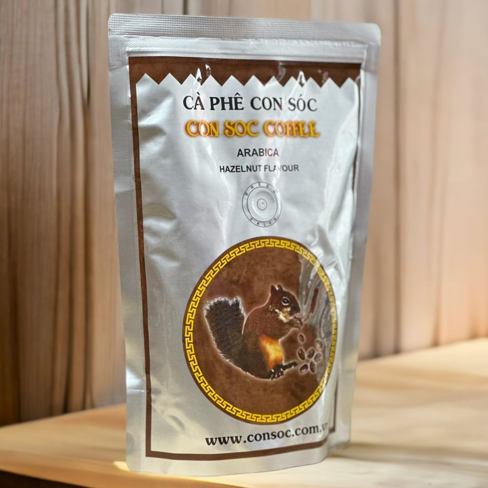 Cà phê CON SÓC BỊCH NÂU 500GAM - Cà phê pha phin