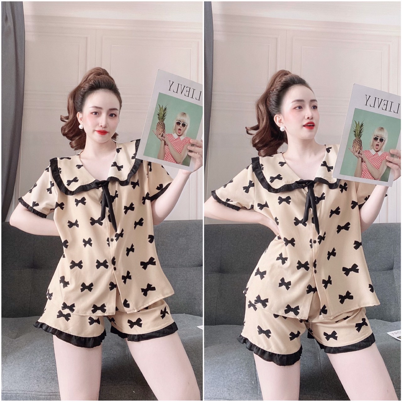 (45-110kg) Đồ Bộ Bigsize Lụa Nhật Hoạ Tiết cao cấp - Chất vải mịn, đẹp