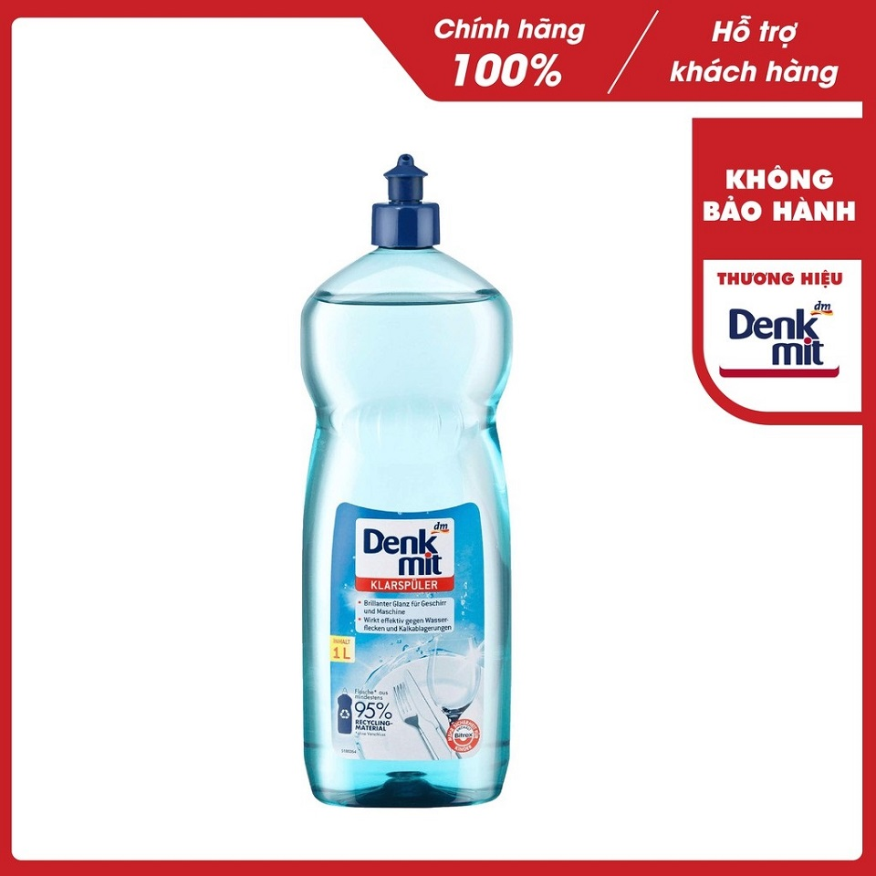 [Hàng Đức] Nước Làm Bóng Denkmit Klarspüler 1 Lít (Dùng Cho Máy Rửa Chén)