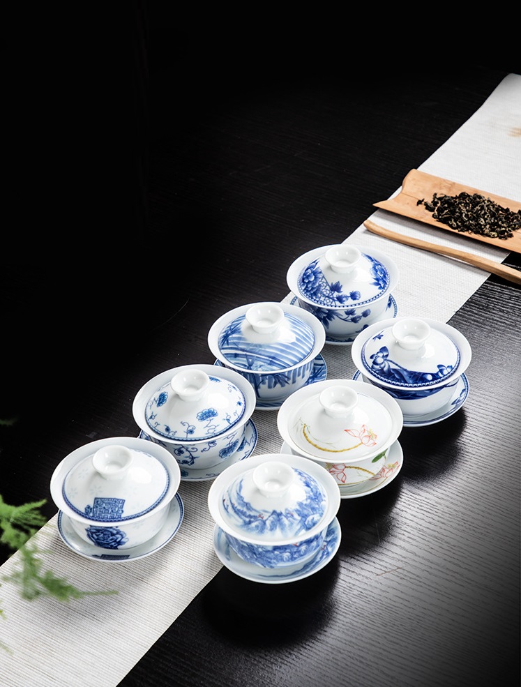 Chén Khải sứ trắng Bạch Định thấu quang 190 ml
