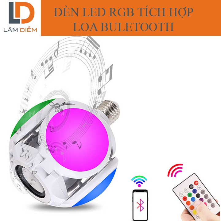 ĐÈN LED RGB TÍCH HỢP LOA BLUETOOTH 4.0 CÓ REMOTE CQ9