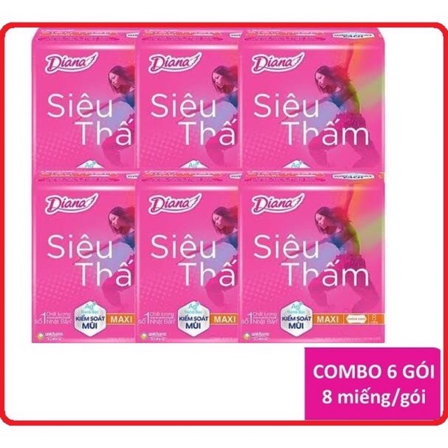 Combo 6 gói Bvs diana dày loại không cánh