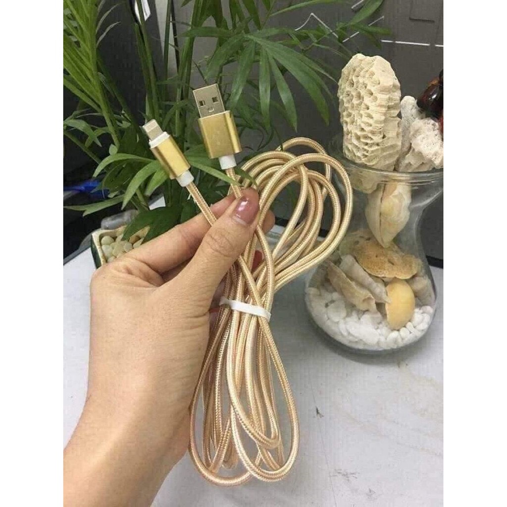 Cáp sạc bọc dù dài 1m, 2m, chân sạc IPHONE