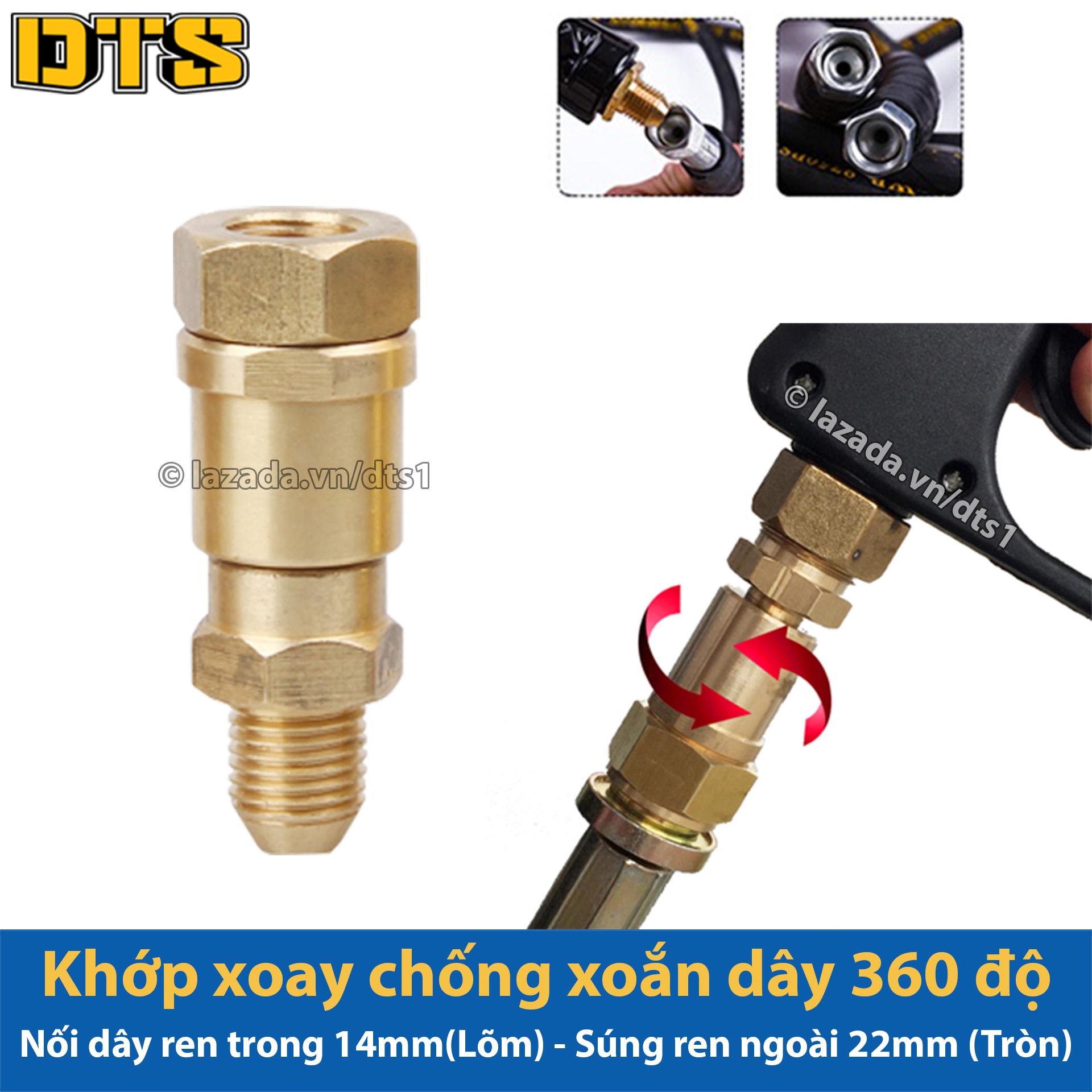 Khớp xoay chống xoắn dây phun xịt của máy rửa xe áp lực cao - Lắp vào súng có ren ngoài 14mm - M14 (Đầu tròn)