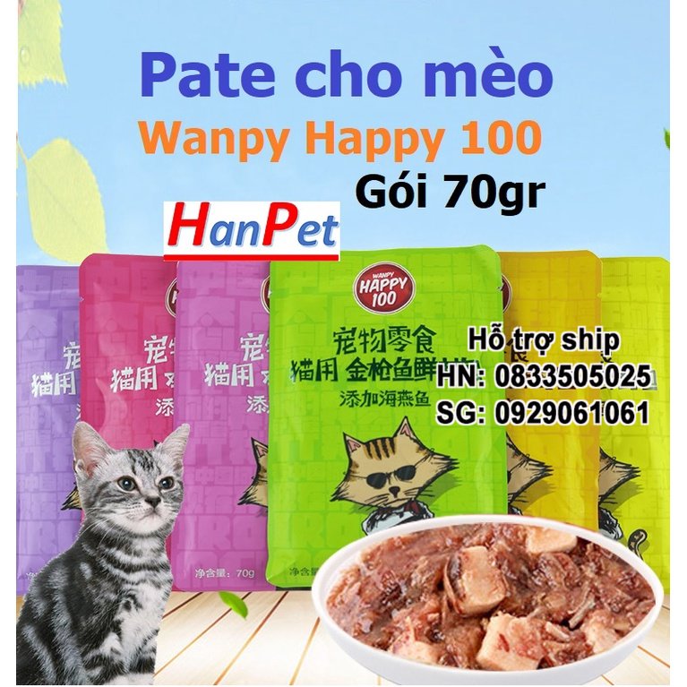 Pate cho mèo Wanpy Happy 70gr