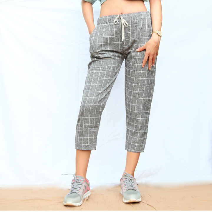 quần lửng baggy  jogger caro
