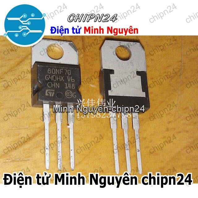 [1 con] Mosfet 80NF70 TO-220 80A 70V Kênh N (STP80NF70) - HH003308