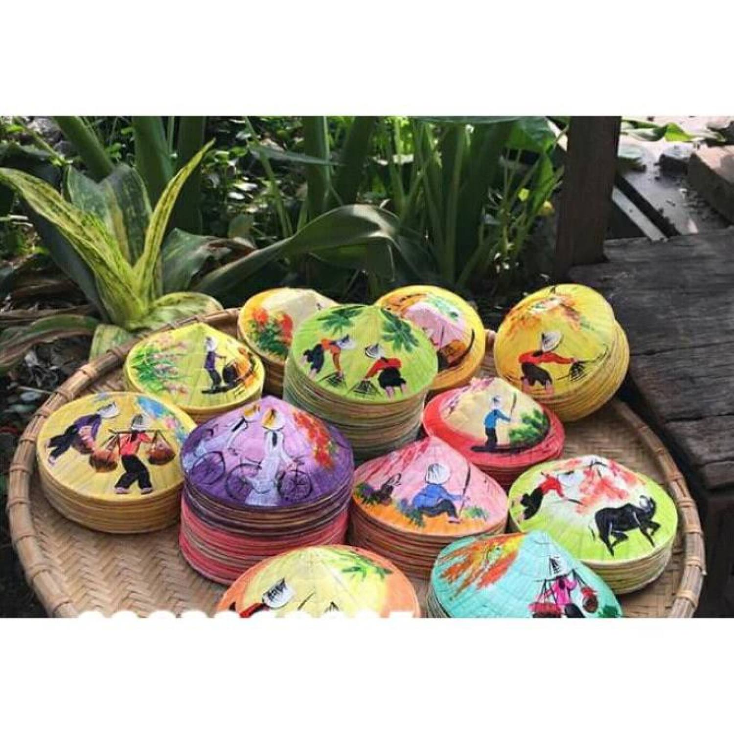 Nón lá vẽ trang trí size 23cm lh 0978945425