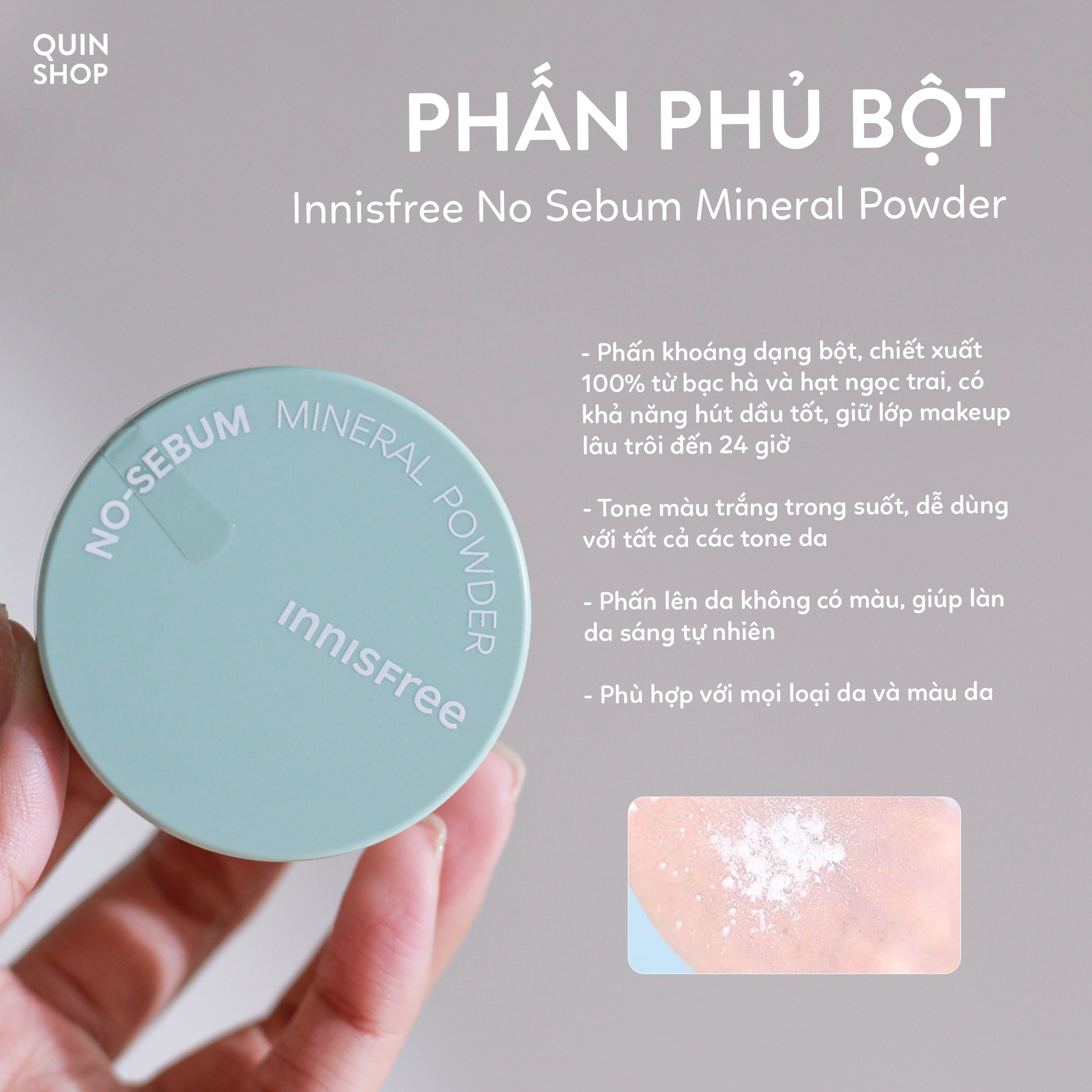 Phấn Phủ Bột Kiềm Dầu Innisfree No Sebum Mineral Powder
