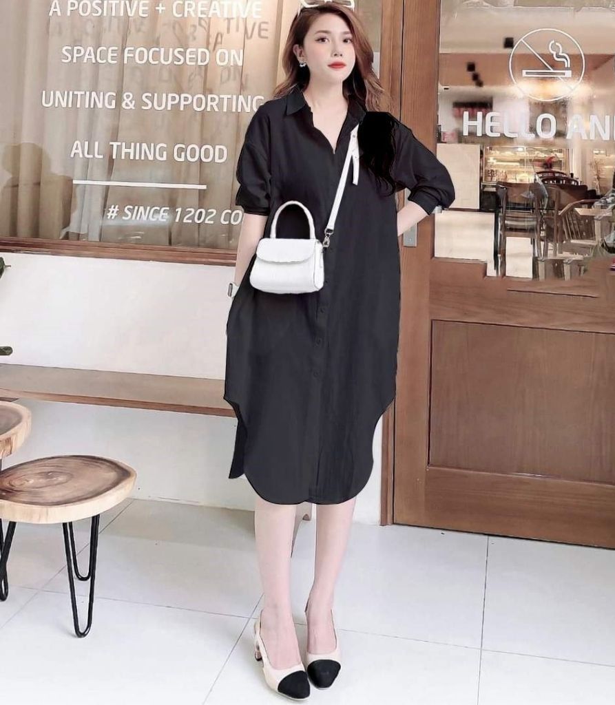 Váy Bầu sơ mi dáng dài, Đầm Bầu Đẹp, Giá Rẻ