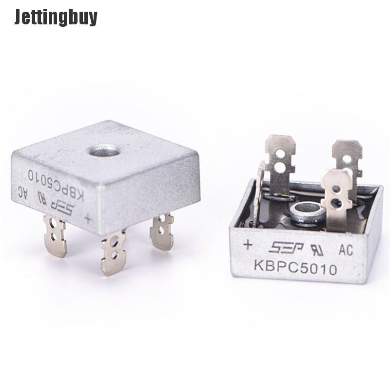 Jettingbuy Bộ chỉnh lưu cầu điốt một pha vỏ kim loại 50A 1000V KBPC5010