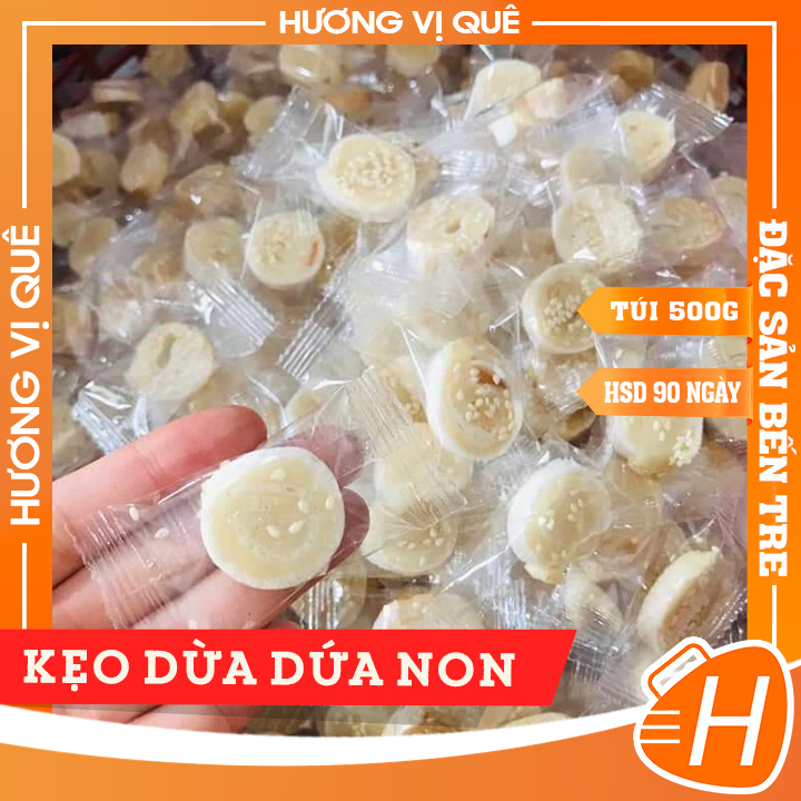 Kẹo Dừa Dứa Non - Túi 500g - Đặc Sản Bến Tre