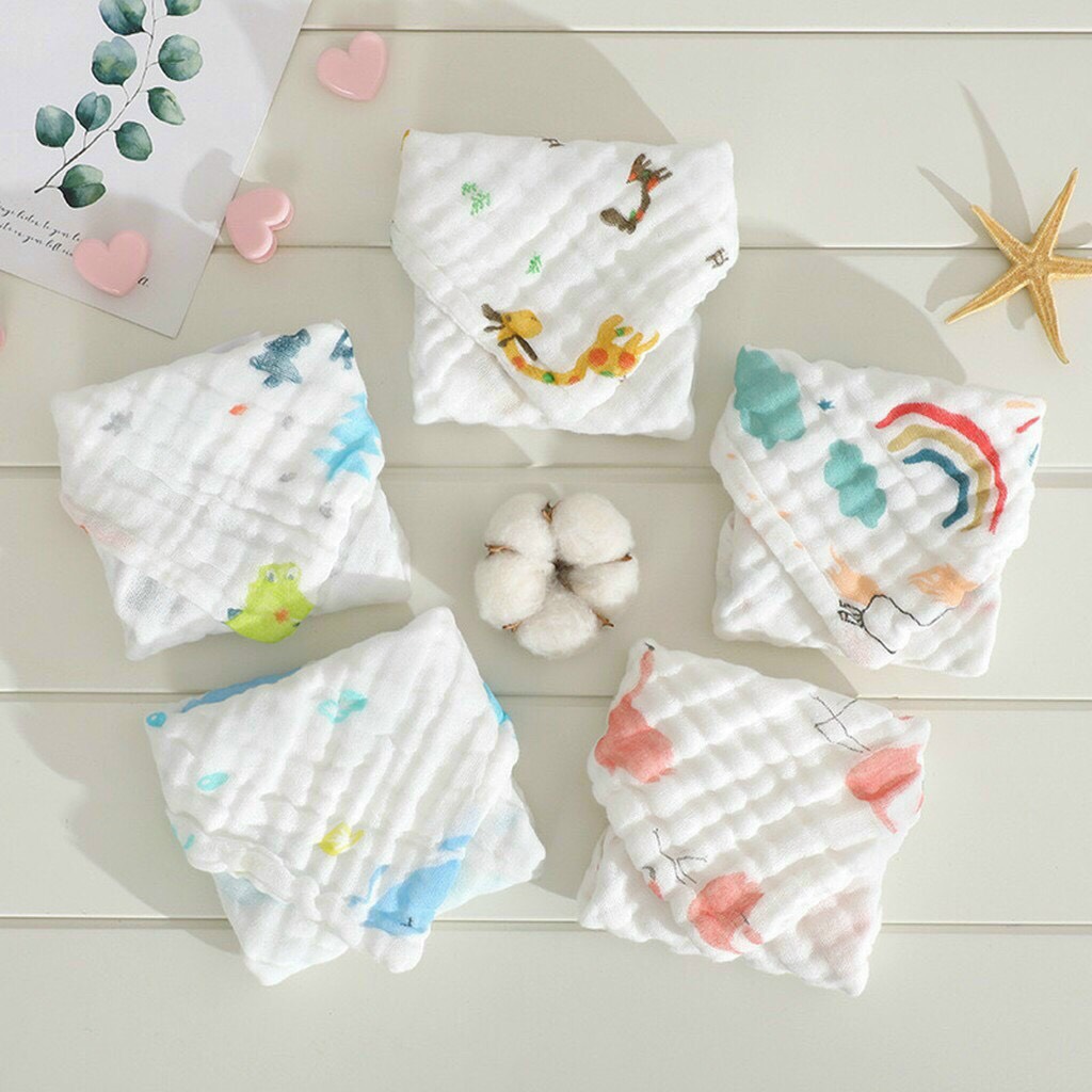 Set 5 khăn sữa 6 lớp dòng xô nhăn siêu thấm