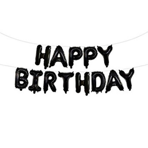 Bộ Bóng Chữ Happy Birthday Màu Đen ( BỎ sỉ)