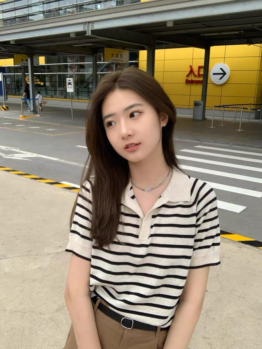 [Ảnh thật] ÁO POLO CROPTOP CỔ V LEN